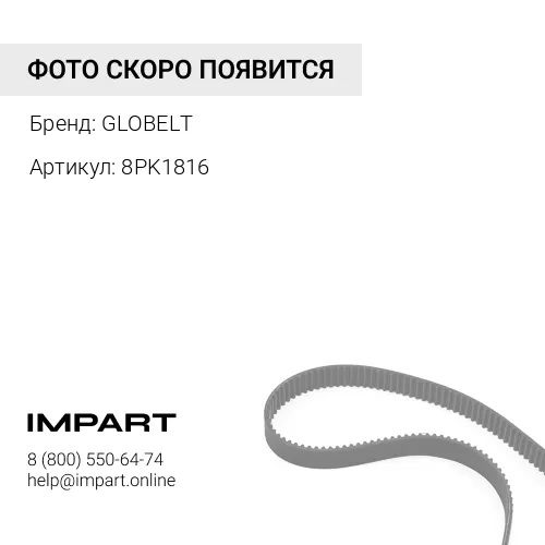 8PK1816 Ремень 8PK1816 (ISLe9.5) насоса водяного "Globelt"